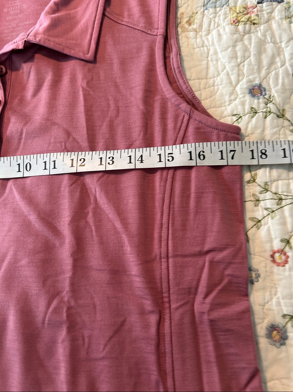 NWOT WoolX sleeveless top w collar and 3 buttons - Picture 8 of 10